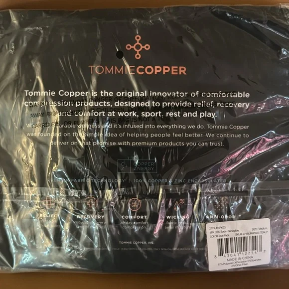 TOMMIE COPPER Compression Over-the-Calf Socks Gray-Jade Green (4)-Pairs … - Picture 4 of 4